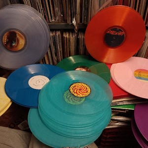 W@W 10 willekeurig gekleurde knutsel-/KLEUREN knutselplaat 12" 33 1/3 vinylalbum om tot iets anders aan te passen GRATIS VERZENDING!!