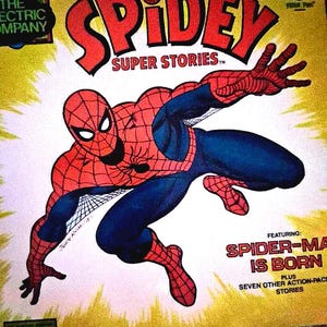 Spider Man Spidey Super Stories Vinyl Record Album Lp Marvel Comics Deadly is the Doctor Called Doom The Sandman Purple Prates Mr Measels