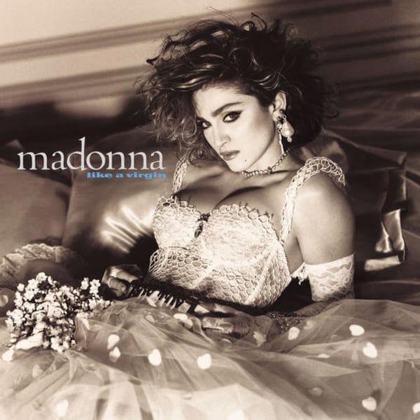 Madonna Like a Virgin, album vinyle original pressé Lp avec paroles, matériau de la pochette intérieure Girl Angel