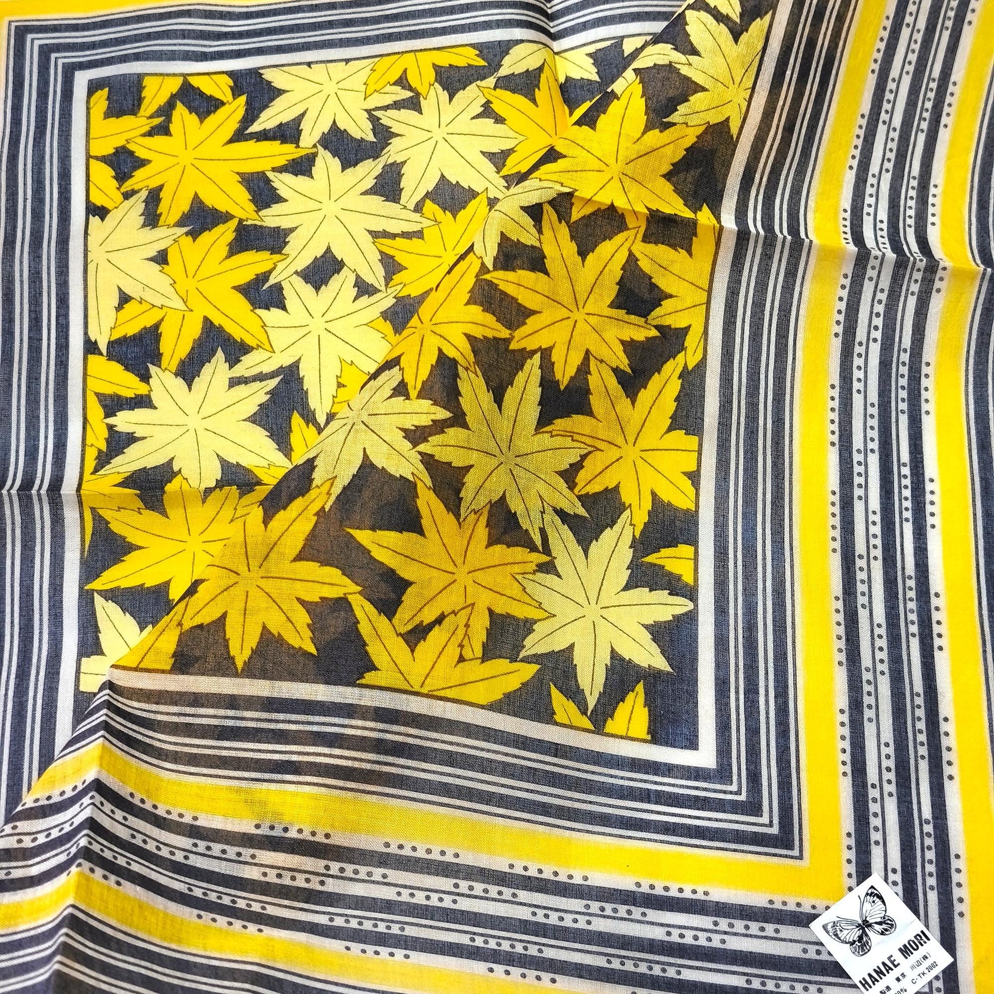 Hanae Mori Vintage Handkerchief Maple Leaf Print - Autumn Gift 17