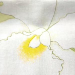 Pañuelo de seda vintage de Jim Thompson con diseño botánico y orquídeas, 16,5 x 15,5 pulgadas imagen 4