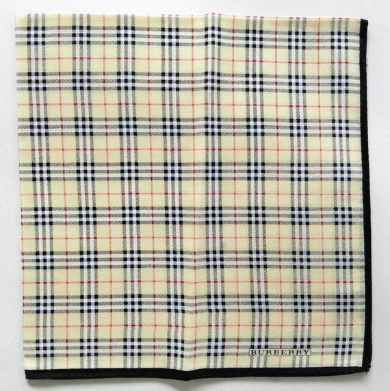 Burberry Vintage Handkerchief Beige Check 19" x 1… - image 7