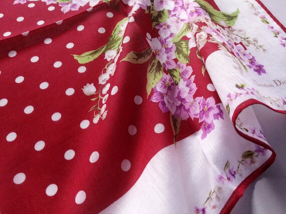 Christian Dior Vintage Handkerchief Floral 19" x … - image 7