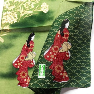 Beauty Looking Back by Hishikawa Moronobu, Japanese Artist, Vintage Handkerchief 17 x 17&quot; Aesthetic Ideals and Sophistication of Urban Life