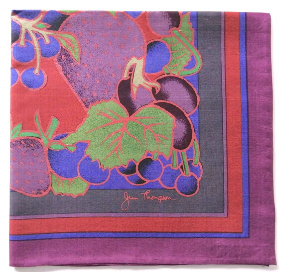 Jim Thompson Vintage Silk Handkerchief Blueberry … - image 5