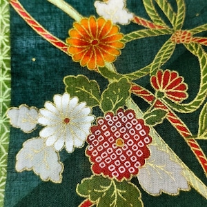 Japanisches Taschentuch - Mizuhiki Knot & Chrysantheme, Sakura, Kikyo, Furoshiki 42 x 42 cm I Versandkostenfrei 35USD+ (Auto in Cart)