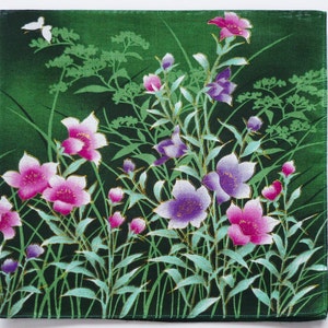 Japanese Vintage Handkerchief Bellflowers Kimono Pocket 21 x 21 inches I Free Delivery on orders 35 USD+ - combine items in an order!