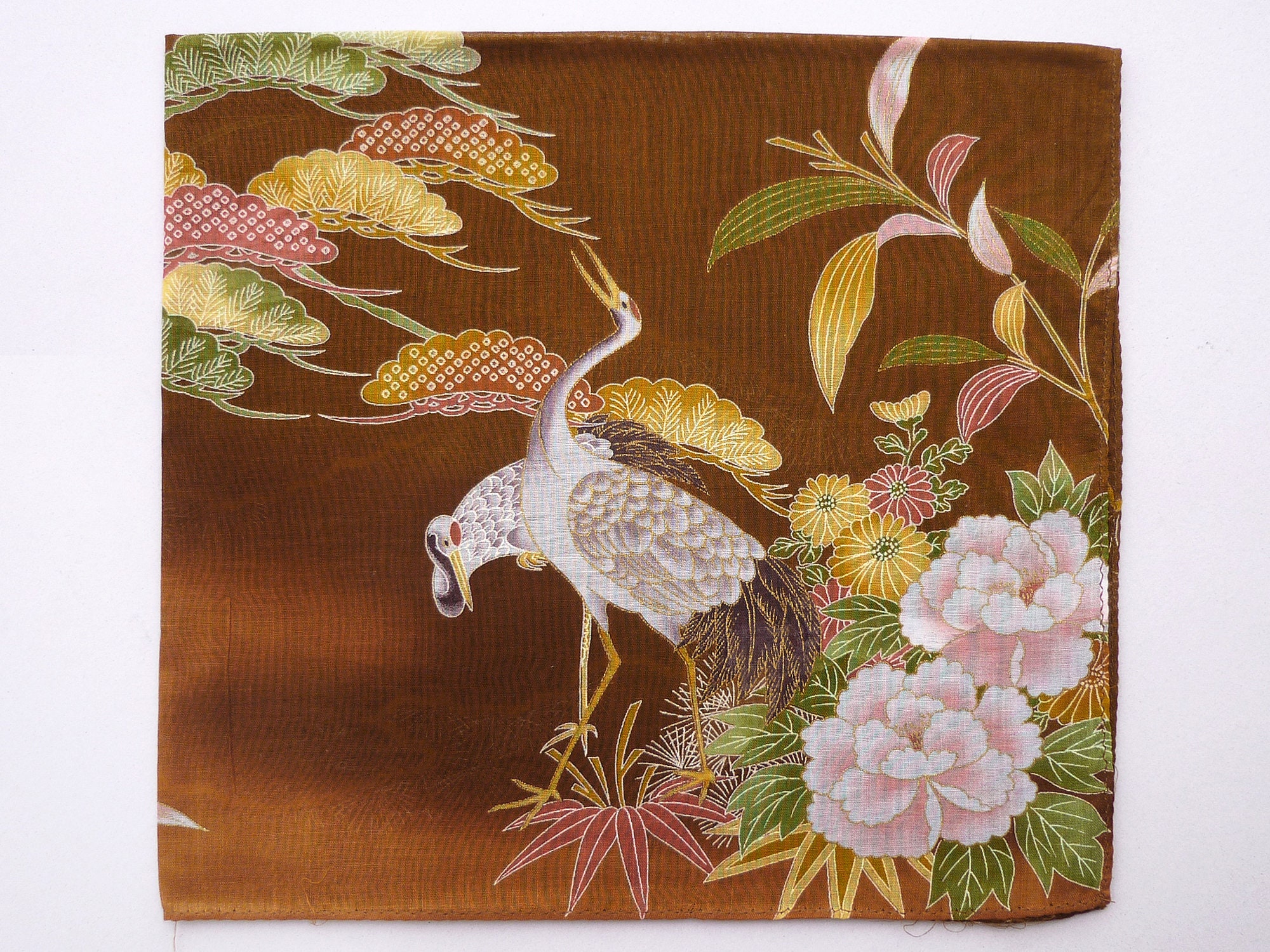 Japanese Vintage Handkerchief Japanese Cranes Mythology and | Etsy