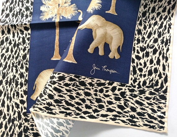 Jim Thompson Vintage Silk Handkerchief Elephants … - image 5