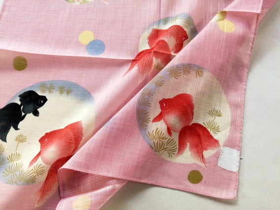 Koi Japanese Vintage Handkerchief Lucky Red and B… - image 6