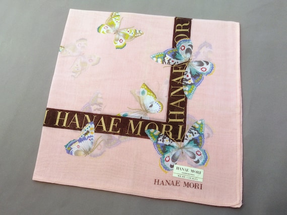 Hanae Mori Vintage Handkerchief Women Butterflies… - image 9