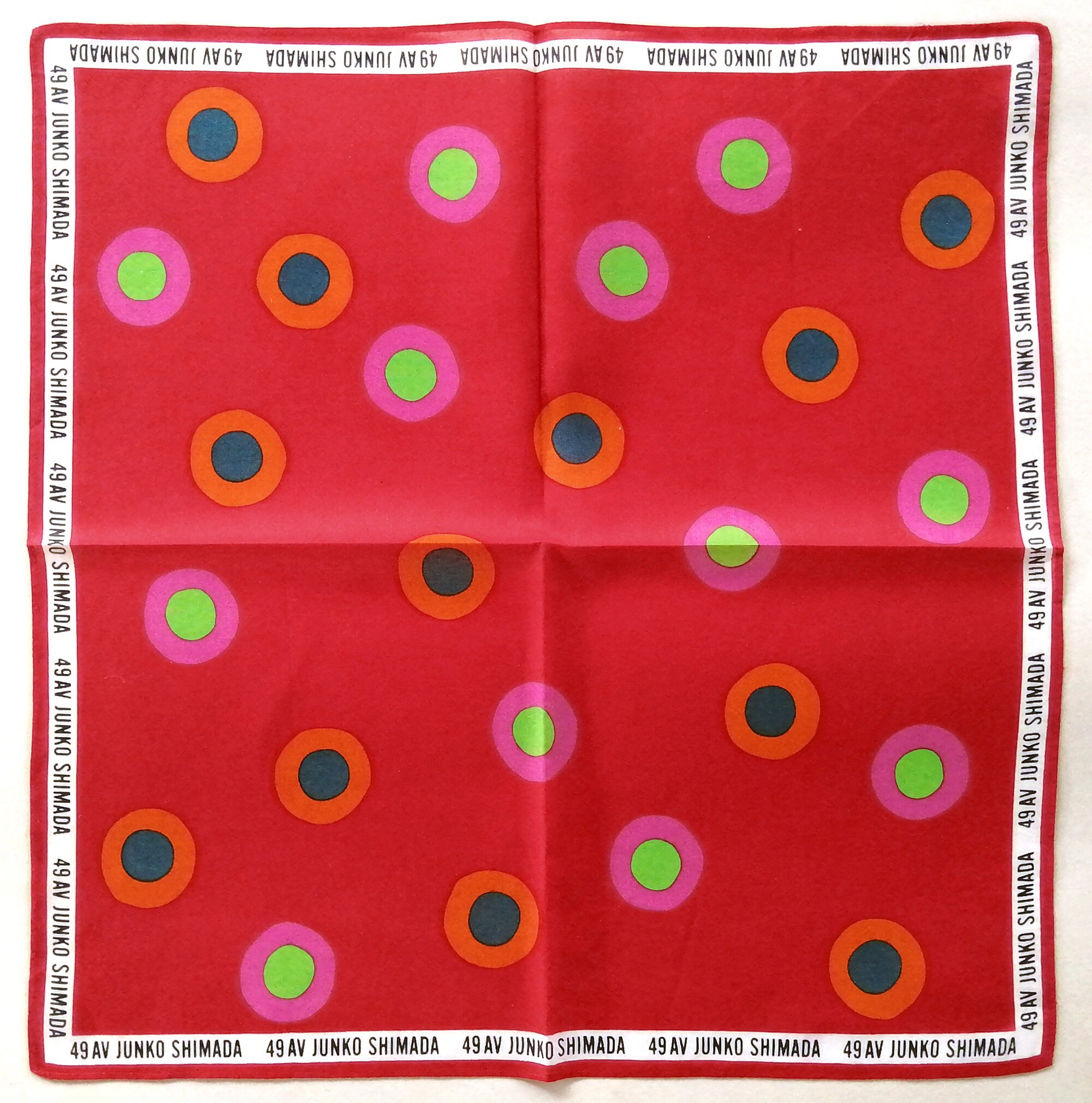 49 AV Junko Shimada Vintage Handkerchief Geometric 17 X 16.5 