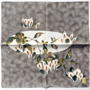 Japanese Vintage Handkerchief Anthurium Flamingo Flowers 21 x 20.5 inches I Free Shipping 35USD+ (Auto in Cart) Gift for Her