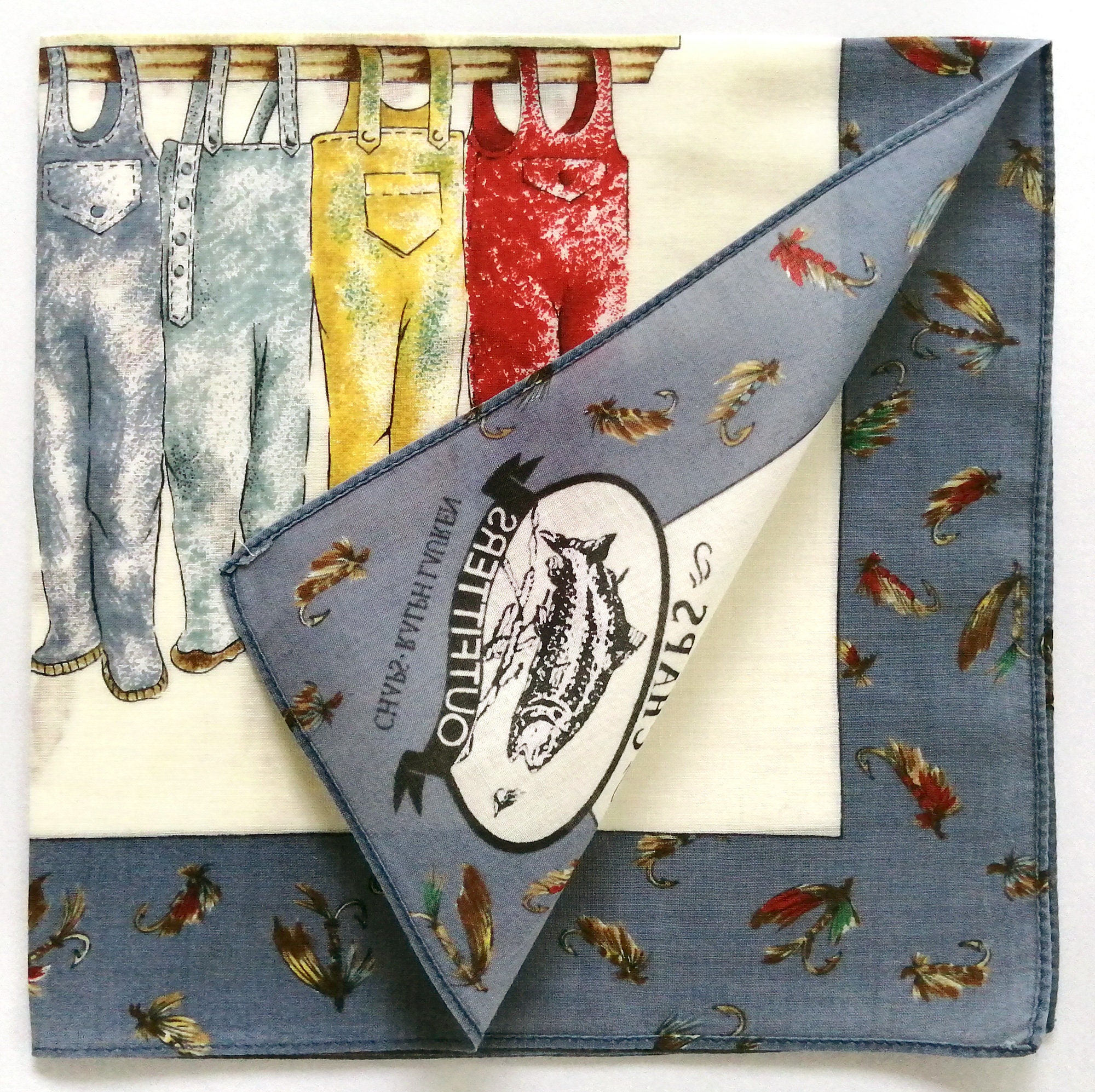 Vintage Chaps Ralph Lauren Handkerchief 2000s Fishing Suit 18 X 18