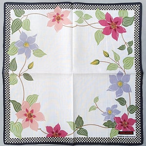 Junko Koshino Vintage Handkerchief Floral Early 2000s I 18 x 17.5 inches Japanese Designer I Free Shipping 35USD+ (Auto in Cart)