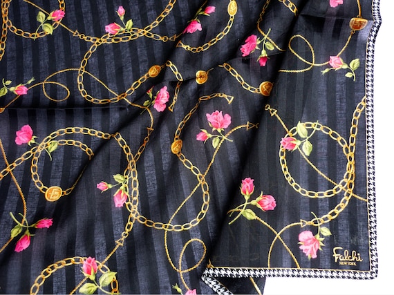 Falchi NEWYORK Vintage Handkerchief Floral 20.5 X 20.5 Inches I 