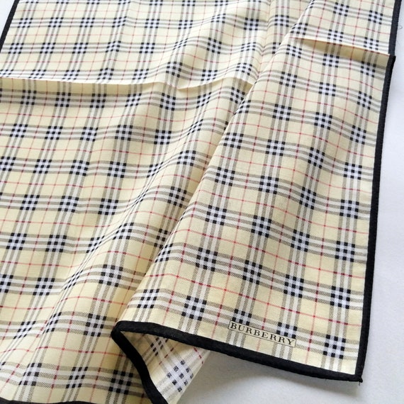 Burberry Vintage Handkerchief Beige Check 19" x 1… - image 3