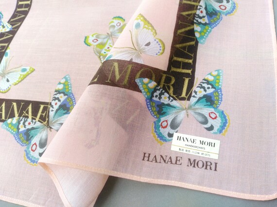 Hanae Mori Vintage Handkerchief Women Butterflies… - image 6