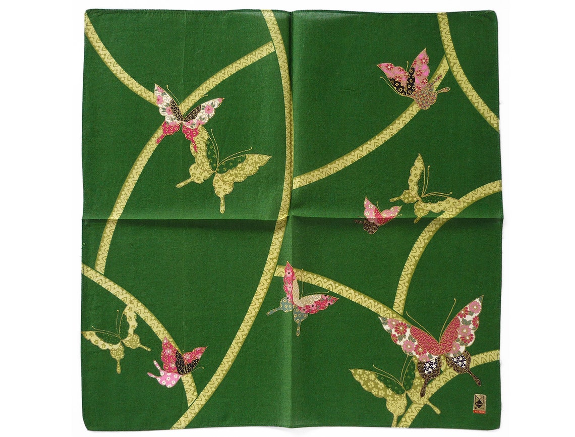 Vintage Handkerchief Japanese Handkerchief Butterflies Etsy