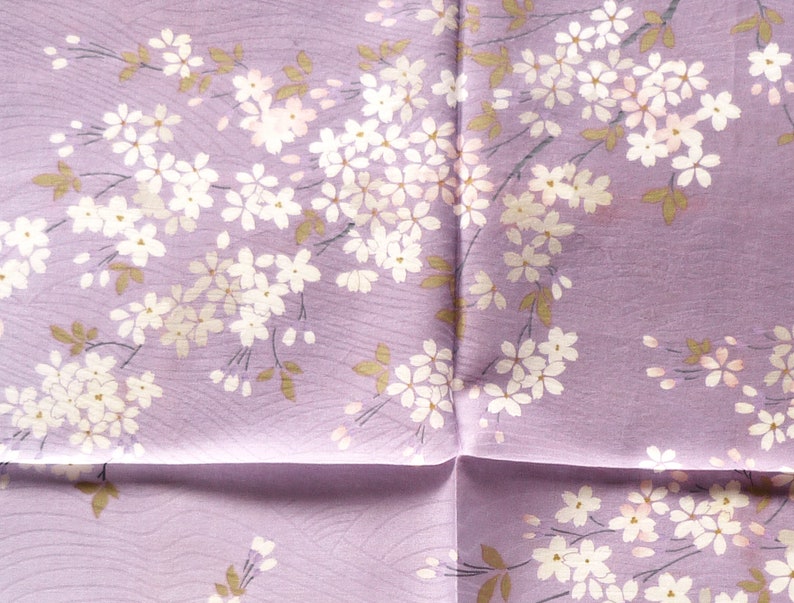 Japanese Handkerchief Vintage Handkerchief Women Handkerchief Birthday Gift Cherry Blossom Made in Japan 19.5 x 19