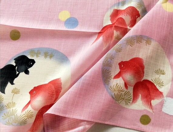 Koi Japanese Vintage Handkerchief Lucky Red and B… - image 3