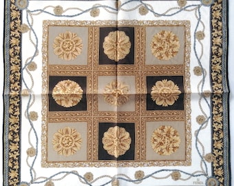 Fendi Vintage Handkerchief Luxury Ceiling Royal Pattern 20 x 19.5" I Free Delivery on order 35 USD Just buys multiple items together order