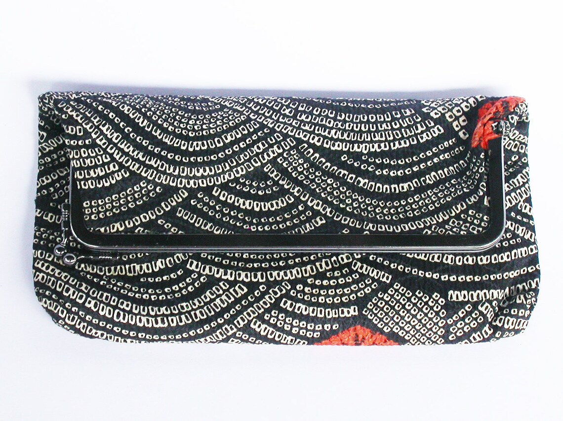 Vintage Japanese Clutch Purse Shiibori Silk Bag Fold Over Etsy