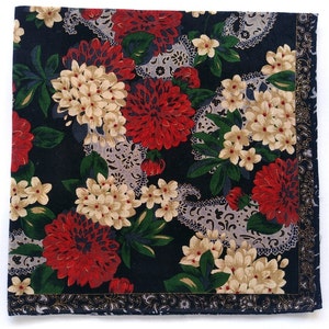 Lancetti Vintage Handkerchief Floral Early 2000s 21 x 21 inches I Free Shipping 35USD+ (Auto in Cart)