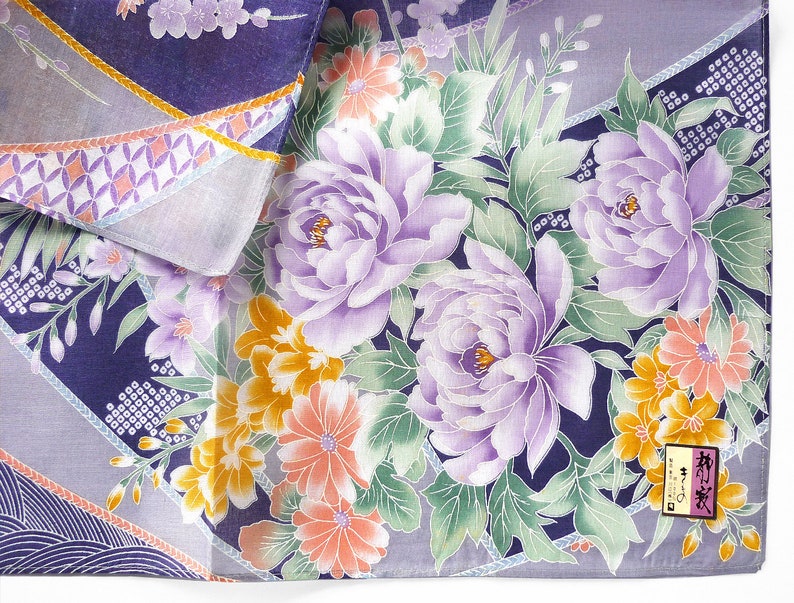 Japanese Vintage Handkerchief Women Kimono Pocket Motifs Multi image 1