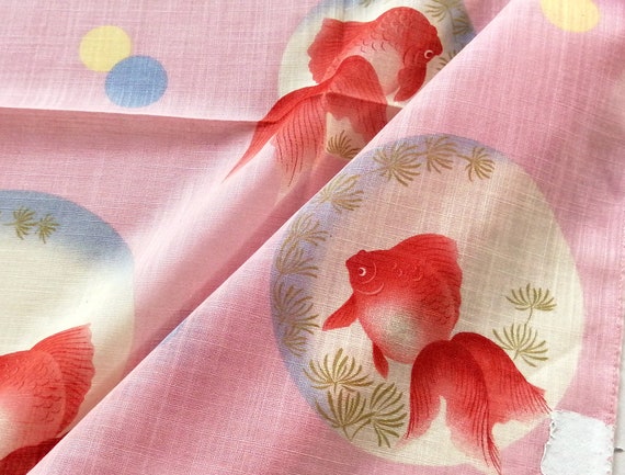 Koi Japanese Vintage Handkerchief Lucky Red and B… - image 7
