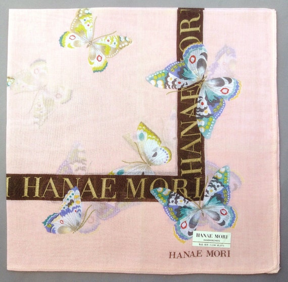 Hanae Mori Vintage Handkerchief Women Butterflies… - image 8