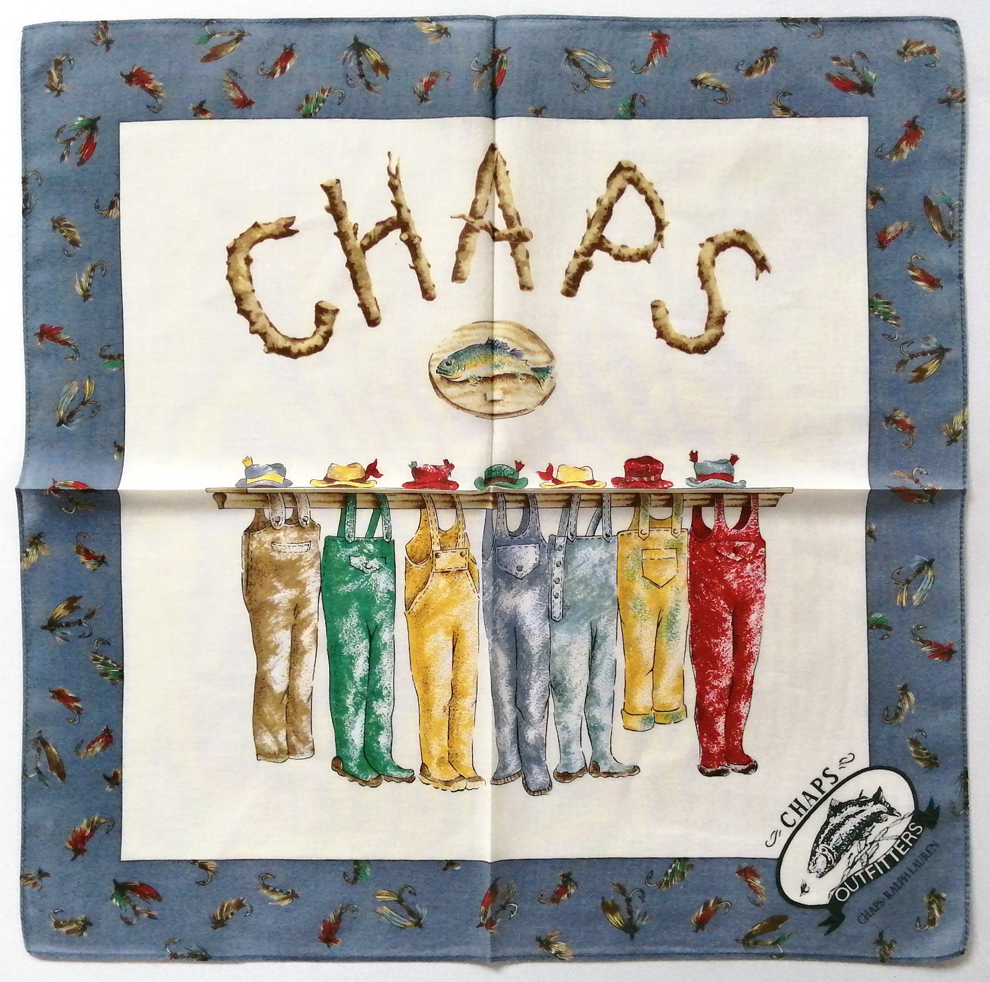CHAPS RALPH LAUREN 鹿柄サスペンダー Vintage Chaps Ralph Lauren Handkerchief 2000s Fishing Suit 18 X 18