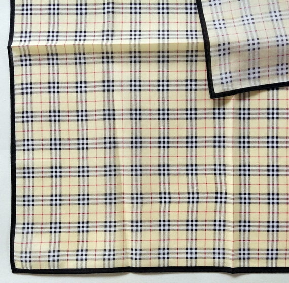 Burberry Vintage Handkerchief Beige Check 19" x 1… - image 5