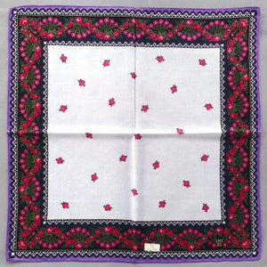 Vintage Handkerchief 2000s Floral Gift for Her 20 x 20 inches I Free Shipping 35USD+ (Auto in Cart)