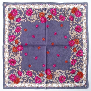Lancetti Vintage Handkerchief Floral Gift Early 2000s 21 x 21 inches I Free Shipping 35USD+ (Auto in Cart)