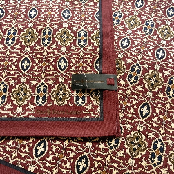 Mouchoir vintage Polo Ralph Lauren à motif rouge 60 x 60 cm I Livraison gratuite à partir de la commande 35 USD achat uniquement de plusieurs articles ensemble