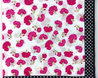 YvesSaintLaurent Vintage Handkerchief Floral 19" x 18.5" I Free Shipping Worldwide When You Buy Totalling 35 USD and Up