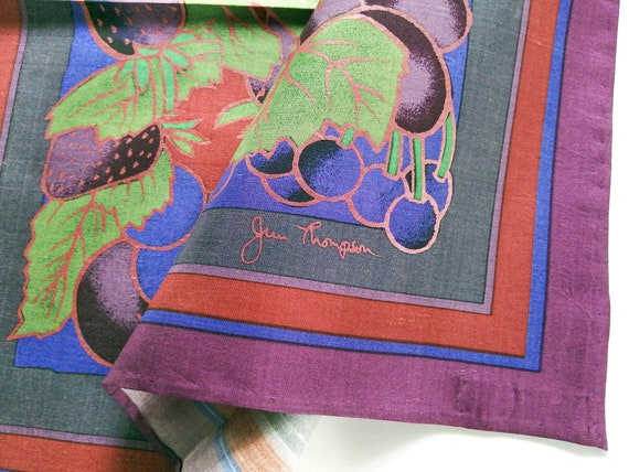 Jim Thompson Vintage Silk Handkerchief Blueberry … - image 4