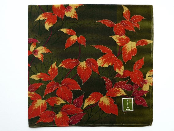 Japanese Vintage Handkerchief Autumn Kimono Pocke… - image 9