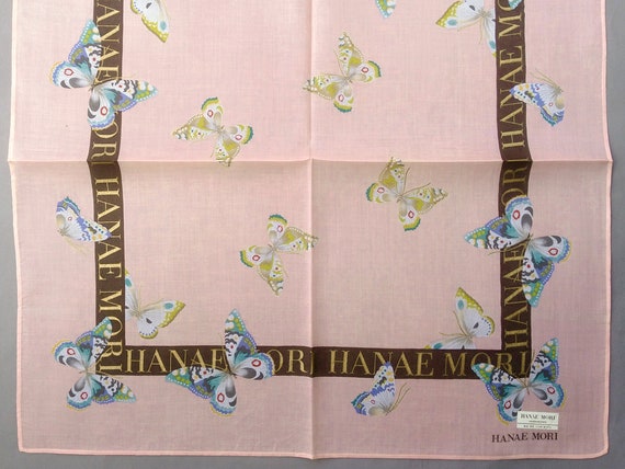 Hanae Mori Vintage Handkerchief Women Butterflies… - image 3