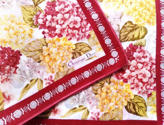 Christian Dior Vintage Handkerchief Floral 18.5 x… - image 5