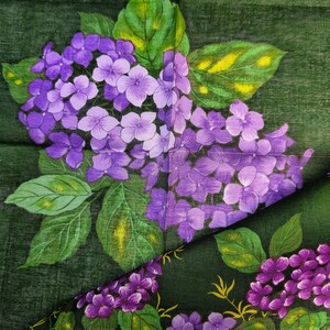 日本のヴィンテージハンカチ アジサイ I アジサイ ハートフル 21.5 x 21.5インチ お母さんへの花のギフト I 送料無料 35米ドル以上 (カートに自動追加)