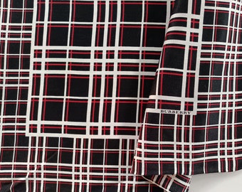 Burberry Vintage Handkerchief Pocket Square Plaid 22.5" x 22.5" I Free Delivery on order 35 USD Just buys multiple items together in Order