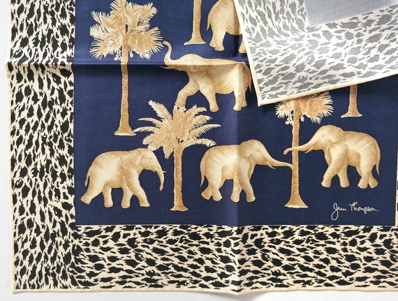 Jim Thompson Vintage Silk Handkerchief Elephants … - image 4