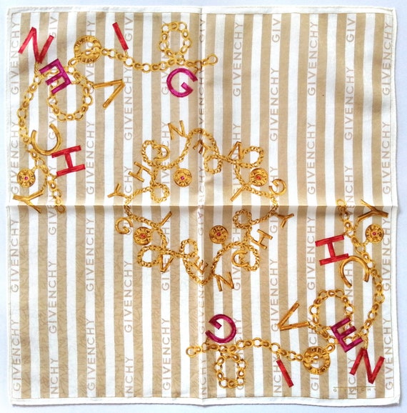 Givenchy Vintage Handkerchief Charm Jewelry 19" x… - image 1