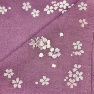 Japanisches Vintage Taschentuch Kirschblüte Grau Strom 50 x 50 cm I Versandkostenfrei 35USD+ (Auto in Cart)