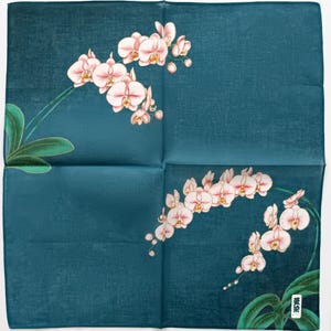 Japońska zabytkowa chusteczka do nosa Orchidea Design Zen Minimalizm I Filozofia I Tradycyjny 17 x 17 cali I Darmowa wysyłka 35 USD+ (Automatycznie w koszyku)