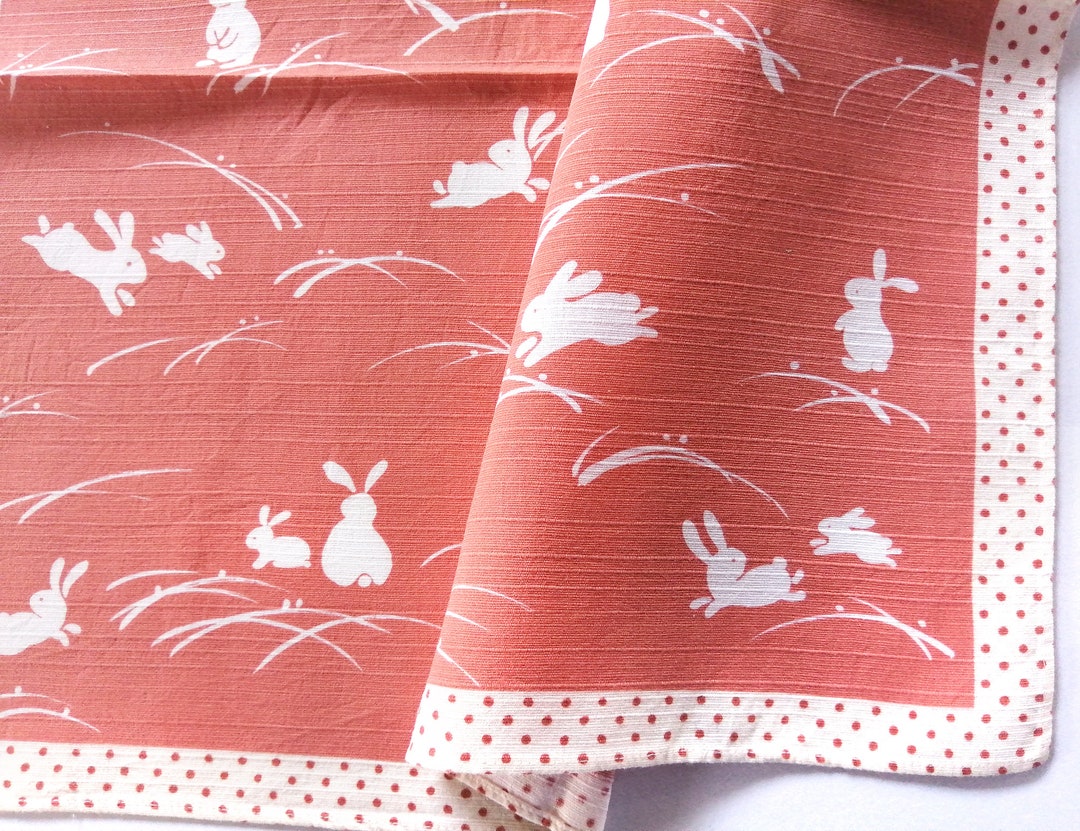 Vintage Japanese Handkerchief Furoshiki White Rabbits 20 - Etsy