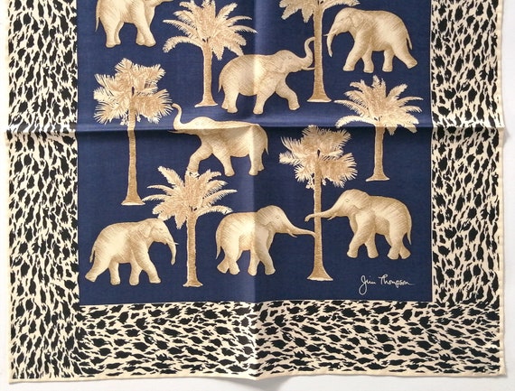 Jim Thompson Vintage Silk Handkerchief Elephants … - image 3