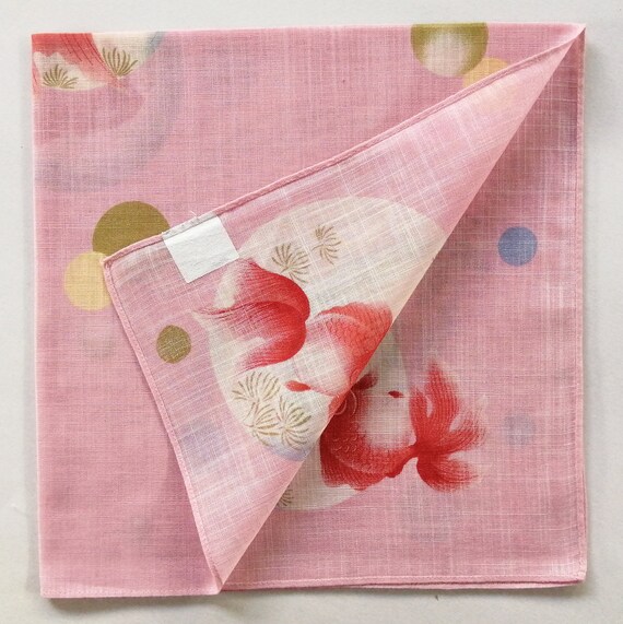 Koi Japanese Vintage Handkerchief Lucky Red and B… - image 9